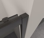 CERANO - Trojstenný sprchovací kút Varone LINE UL/P - 6 mm - čierna matná, grafitové sklo - 90x90x195 - posuvný CER-8050BD7849