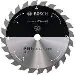 Bosch Accessories Bosch Power Tools 2608837700 tvrdokovový pílový kotúč 184 x 16 mm Počet zubov (na palec): 24 1 ks; 2608837700