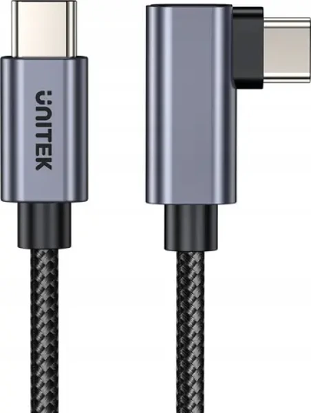 Unitek Kábel USB-C 90° / Nabíjací kábel / USB-C - USB-C / PD 100W / 5 m (C14123BK-5M)