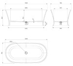 OMNIRES - CLASSICA M+ voľne stojaca vaňa, 160 x 79 cm, biely mat CLASSICAWWBM