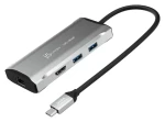 J5Create 4K60 Elite Travel Dock sivá / Dokovacia stanica / USB-C 10Gbps / HDMI 4K60Hz / RJ-45 / 2x USB-A + 1x USB-C (JCD392-N)