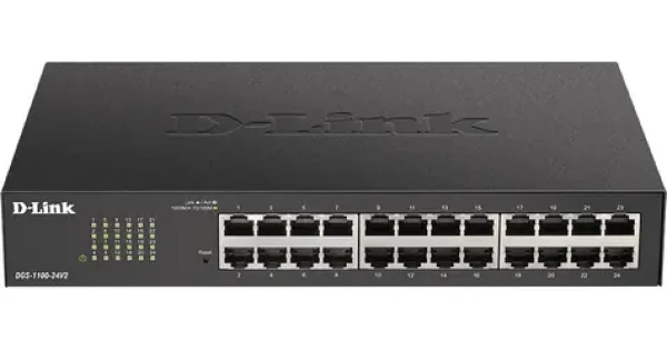 D-Link DGS-1100-24V2 / SMART switch / 24x Gigabit RJ-45 / fanless