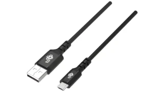 Silikónový kábel USB-A - microUSB čierny / Kábel / Quick Charge / 2 m (AKTBXKU2MISI20B)