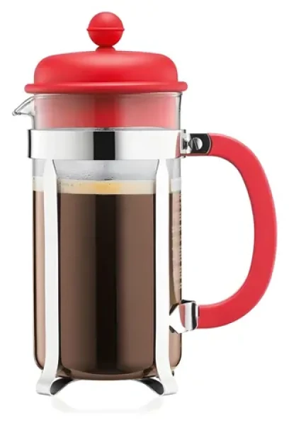 Bodum CAFFETTIERA červený / Frenchpress kanvica / 8 šálok / 1 l