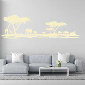Veselá Stena Samolepka Africké safari Farba: béžová, Veľkosť: 100 x 32 cm