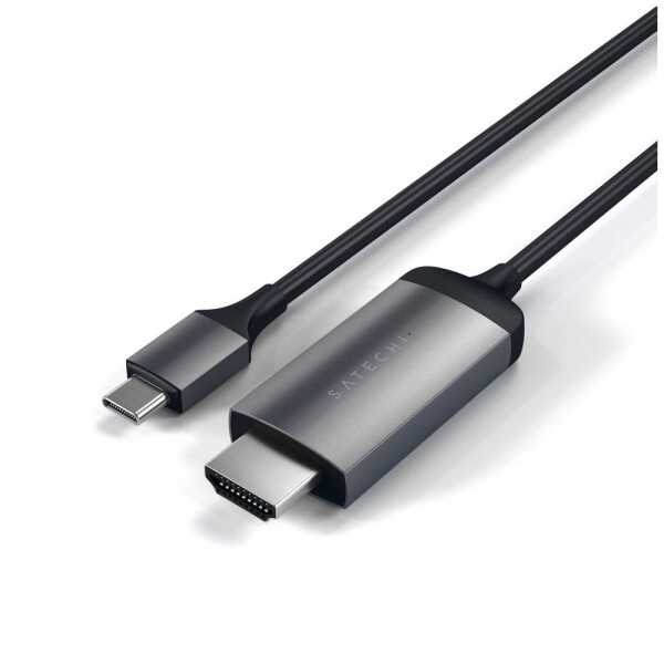 Satechi USB-C® / HDMI prepojovací kábel Zástrčka HDMI-A, USB-C ® zástrčka 1.8 m sivá space ST-CHDMIM 4K UHD Kábel pre displeje USB-C®; ST-CHDMIM