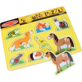 Melissa & Doug Puzzle drevené so zvukmi Domáce zvieratá 8 dielikov