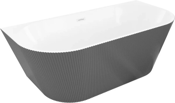 MEXEN - Oris voľne stojaca vaňa nástenná reliéf 150 x 75, biela/sivá, bez krytky prepadu a zátky 52871507562-SS