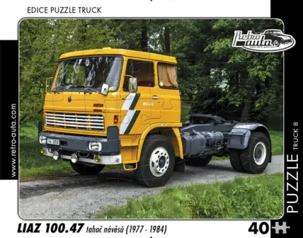 RETRO-AUTA Puzzle TRUCK č.8 Liaz 100.47 ťahač návesov (1977-1984)