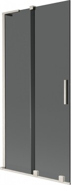 MEXEN/S - Velar L dvojkrídlová posuvná vaňová zástena 90 x 150, grafit, nikel kartáčovaný 896-090-003-41-97