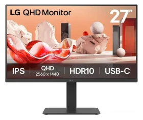 27" LG 27BA65QB čierna / Monitor / IPS / QHD 2560×1440 / 100 Hz / USB-C 65W / Daisy Chain (27BA65QB-B.AEU)