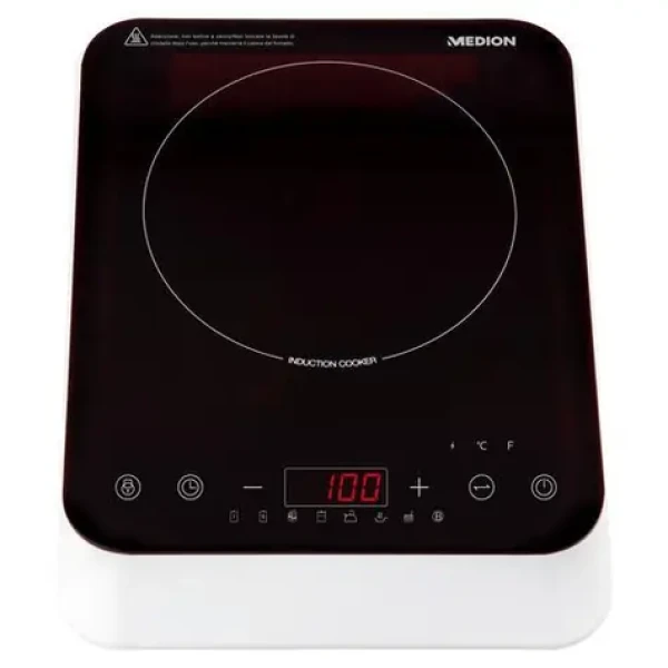 Medion LIFE MD 18490 čierno-biela / Indukčný varič / 2000 W / 10 úrovní výkonu / LED displej (50076206)