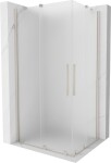 MEXEN/S - Velar Duo sprchovací kút, posuvné dvere 90 x 80, dekor, nikel kartáčovaný 871-090-080-32-97