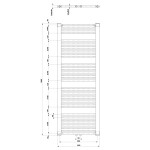 AQUALINE - DIRECT vykurovacie teleso s stredovým pripojením 600x1680 biela ELM66T