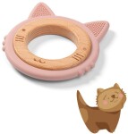 BABYONO Hryzačka dreveno-silikónová Kitten