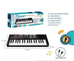 Mamido Mamido Detské klávesy s mikrofónom 37 kláves čierne