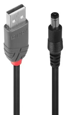 Lindy USB-A - DC 5,5 mm čierna / Redukcia / 1,5 m (70268)