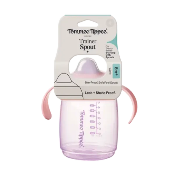 Tommee Tippee Tréningový hrnček so cumlíkom 240 ml 6m+ ružová (448011-T)