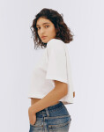 Organic Basics True Boxy Crop Tee White M