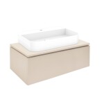 Kúpeľňová skrinka s umývadlom a krycou doskou SAT Feel 100x30x46 cm béžová mat SATFEEL100BEDU SATFEEL100BEDU