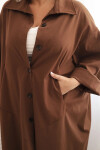 Dámska bunda Punto Plus Size s bavlnou a gombíkmi Chocolate UNI