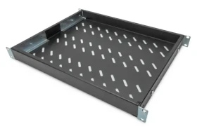Digitus 19" pevná polica do racku čierna / Polica / 1U / hĺbka 600 mm / nosnosť 50 kg (DN-97645)