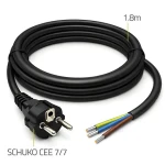 Napájací kábel Schuko CEE 7/7 (E/F) 1,8 m / Napájací kábel / 3x1,5 mm2 / meď Cu / bez koncovky (54598)