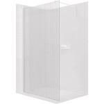 CERANO - Sprchová zástena Walk-in Onyx Cube Ľ/P - 8 mm - hranatá vzpera - biela matná, ryhované sklo - 120x200 CER-8050BD558