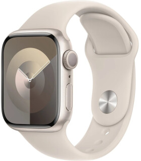 Apple Apple Watch Series 9 41mm Hviezdne biely hliník s hviezdne bielym športovým remienkom M/L