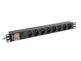 Lanberg SPD-3MP čierna / Napájacia lišta do racku (PDU) / 19" / 1U / 7x Schuko / 16A / 2 m (PDU-PRO-07F-0200-BK)