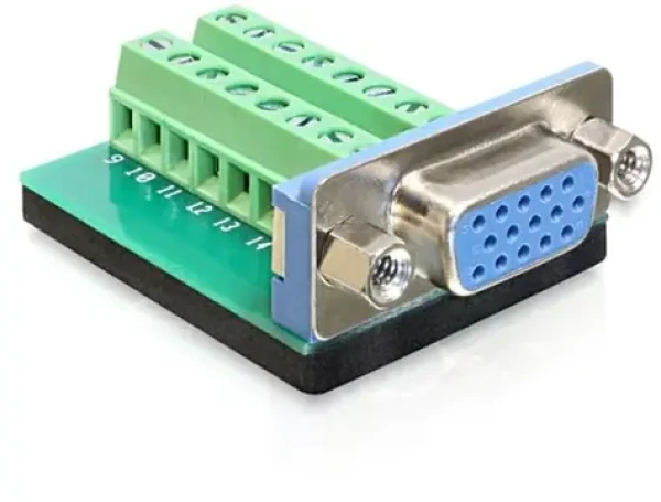 DeLock adaptér VGA samica - svorkovnica 16 pinov (65170-DE)