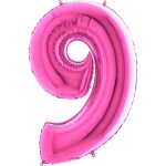 Nafukovací balónik číslo 9 ružový 102 cm extra veľký - Grabo