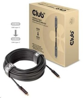 CLUB3D Kábel USB-C M/M čierna 20m / aktívny / optický (CAC-1589)