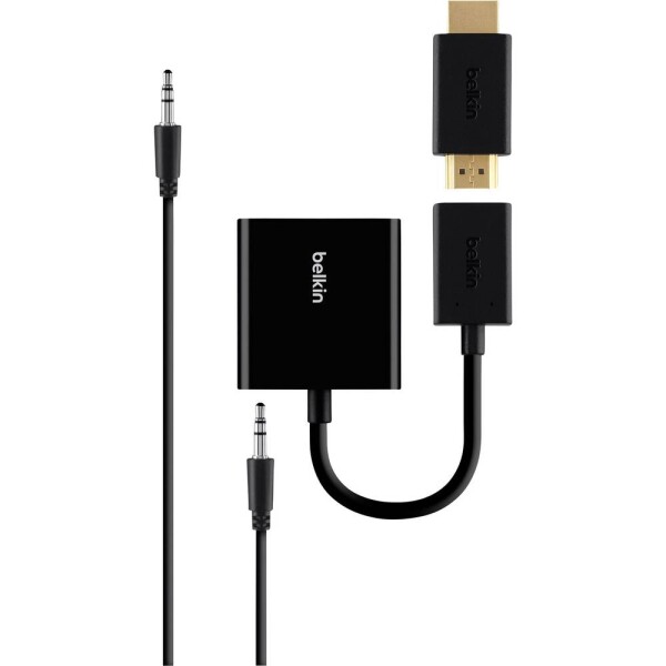 Belkin B2B137-BLK HDMI / VGA adaptér [1x HDMI zásuvka - 1x VGA zásuvka, jack zásuvka 3,5 mm] čierna 10.00 cm; B2B137-BLK