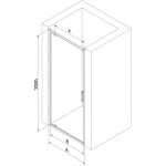 MEXEN/S - Exo sprchové dvere krídlové 75, transparent, chróm 8181-075-000-01-00