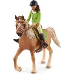 Schleich Horse Club 42542 Čiernovláska Sarah s pohyblivými kĺbmi na koni