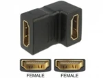 DeLock adaptér HDMI samica - HDMI samica / 90° dole (65075)