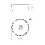 SAPHO - PRIORI keramické umývadlo na dosku Ø 41 cm, modré kvety PI038