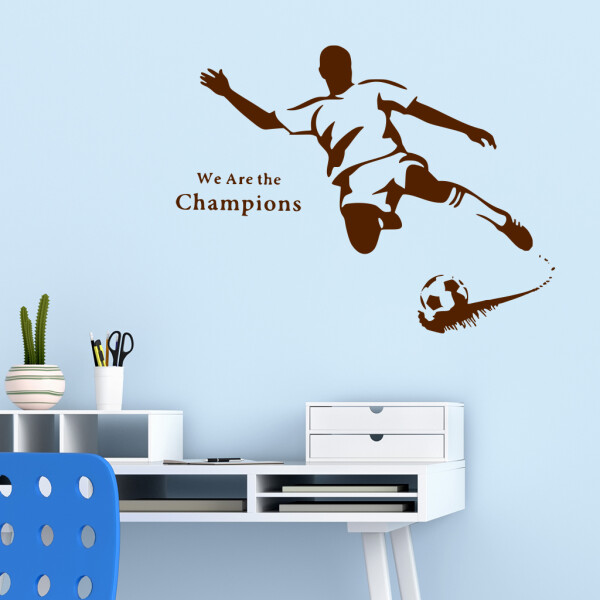 Veselá Stena Samolepka Futbalista Farba: hnědá, Veľkosť: 60 x 45 cm