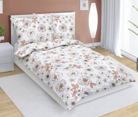 Obliečky bavlna 90/328 lososový kvet 140x200, 70x90