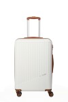 Stredný škrupinový kufor na kolieskach Travelite Bali M White/Cognac