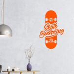 Veselá Stena Samolepka Skate Farba: černá, Veľkosť: 80 x 50 cm