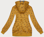 Dámska žltá mikina na zips s hviezdičkovým vzorom (2313) odstíny žluté XL (42)