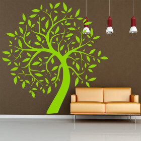 Veselá Stena Samolepka Listnatý strom Farba: zelená, Veľkosť: 60 x 60 cm