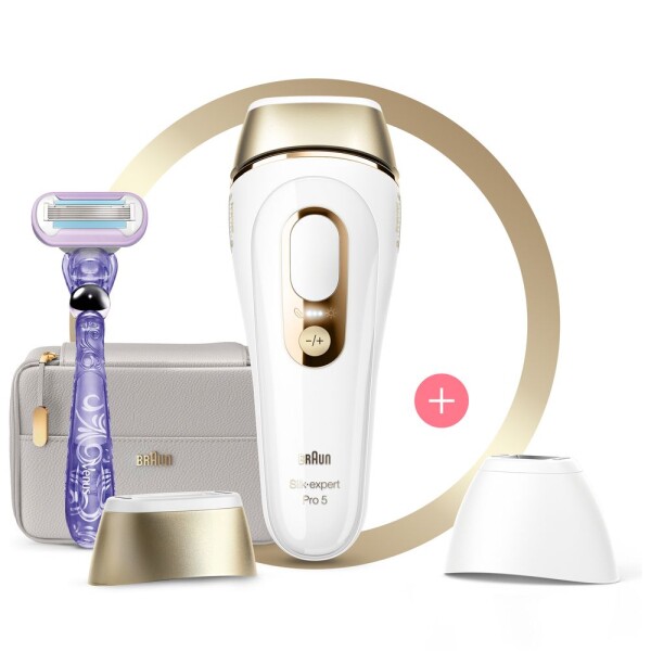 Braun Silk-expert Pro Pro 5 PL5157 zlatá / IPL epilátor / 10 stupňov intenzity / Presná hlava + Venus Extra Smooth Swirl (PL5157)