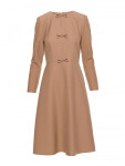 S413 Šaty s mašľami - béžové EU XXL