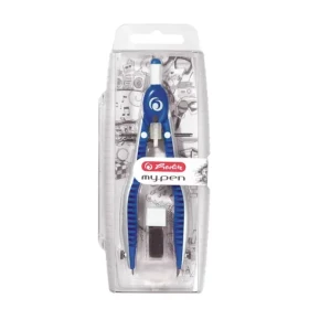 Herlitz Kružítko so zásobníkom / náhradné hroty a tuha / modro-biela (50046768)