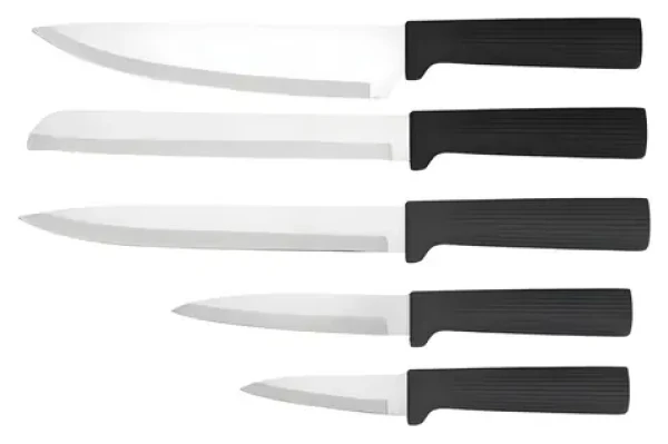 Sada nožov a dosiek na stojane MR-1412 čierna / Sada nožov / dosky na krájanie / stojan (MR-1412-BLACK)