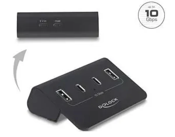 DeLock USB rozbočovač / 10 Gbps / 2x USB-C / 2x USB-A (64259)