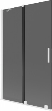 MEXEN/S - Velar dvojkrídlová posuvná vaňová zástena 110 x 150, grafit, biela 896-110-000-41-20